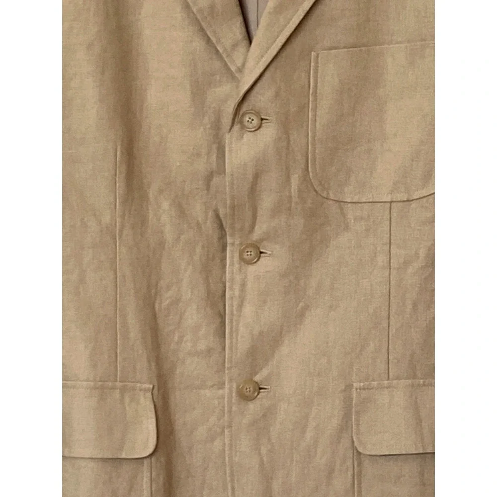 Vtg Polo Ralph Lauren ~  Tan Linen 3-Button Lightweight Blazer/Jacket NEW sz L